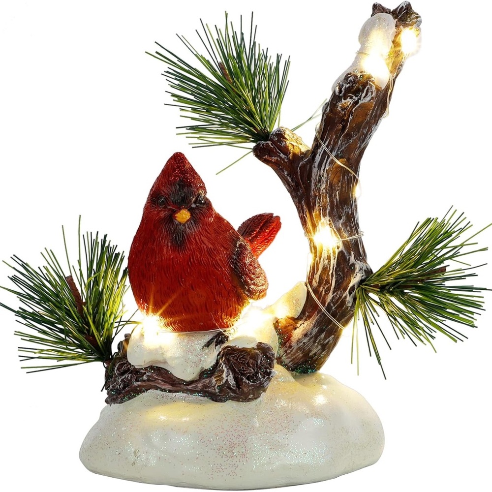 Resin Cardinal LED Décor - Picture 5 of 8